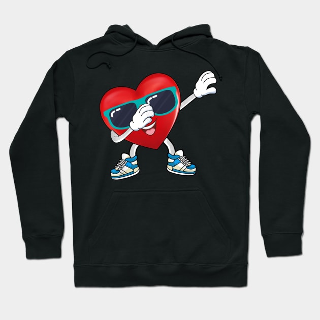 Dabbing Hearts Dance Challenge Valentines Day Hoodie by Manonee